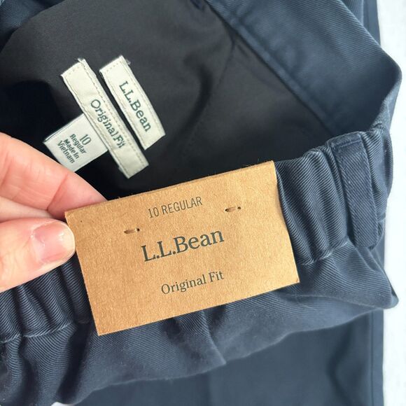 LL Bean Wrinkle-Free Bayside Pants Womens Navy High-Rise Comfort Tapered-Leg NWT - Picture 6 of 9